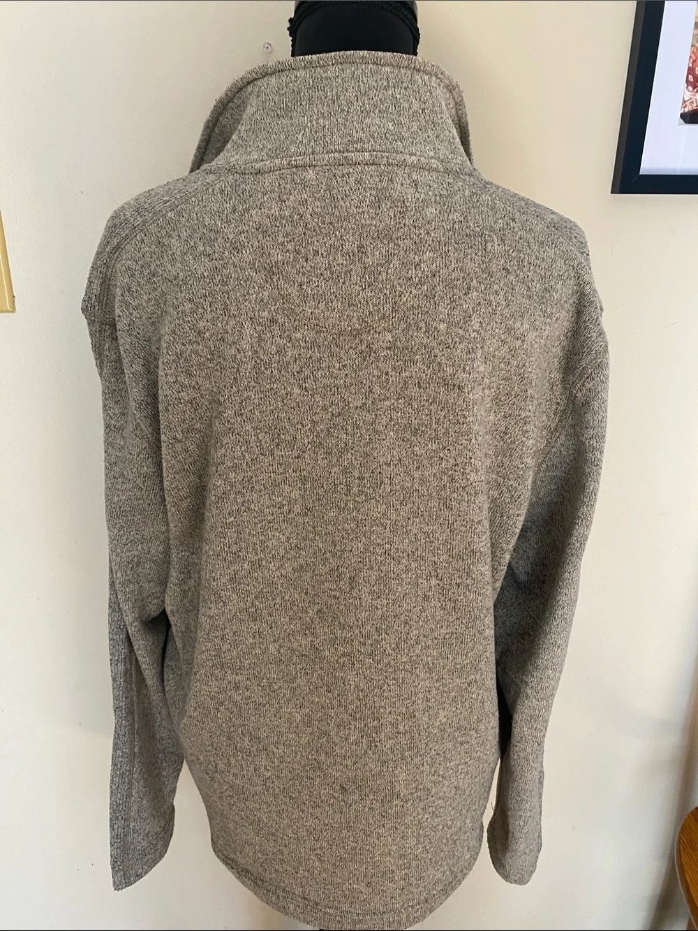 Van Heusen Men’s Classic Fit Mock Neck 1/4 Button Pullover Sweater Sz Large